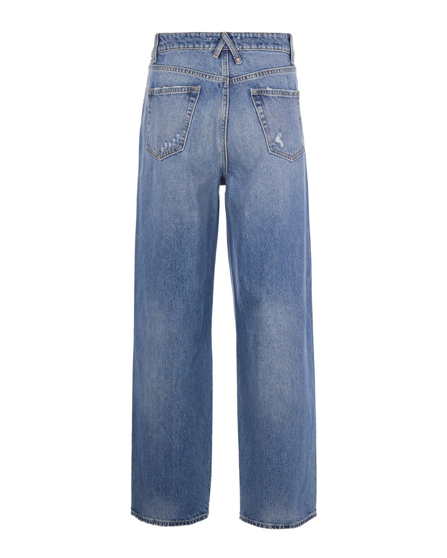 Cycle Wide-Leg Denim Jeans With Antique Bleach Wash