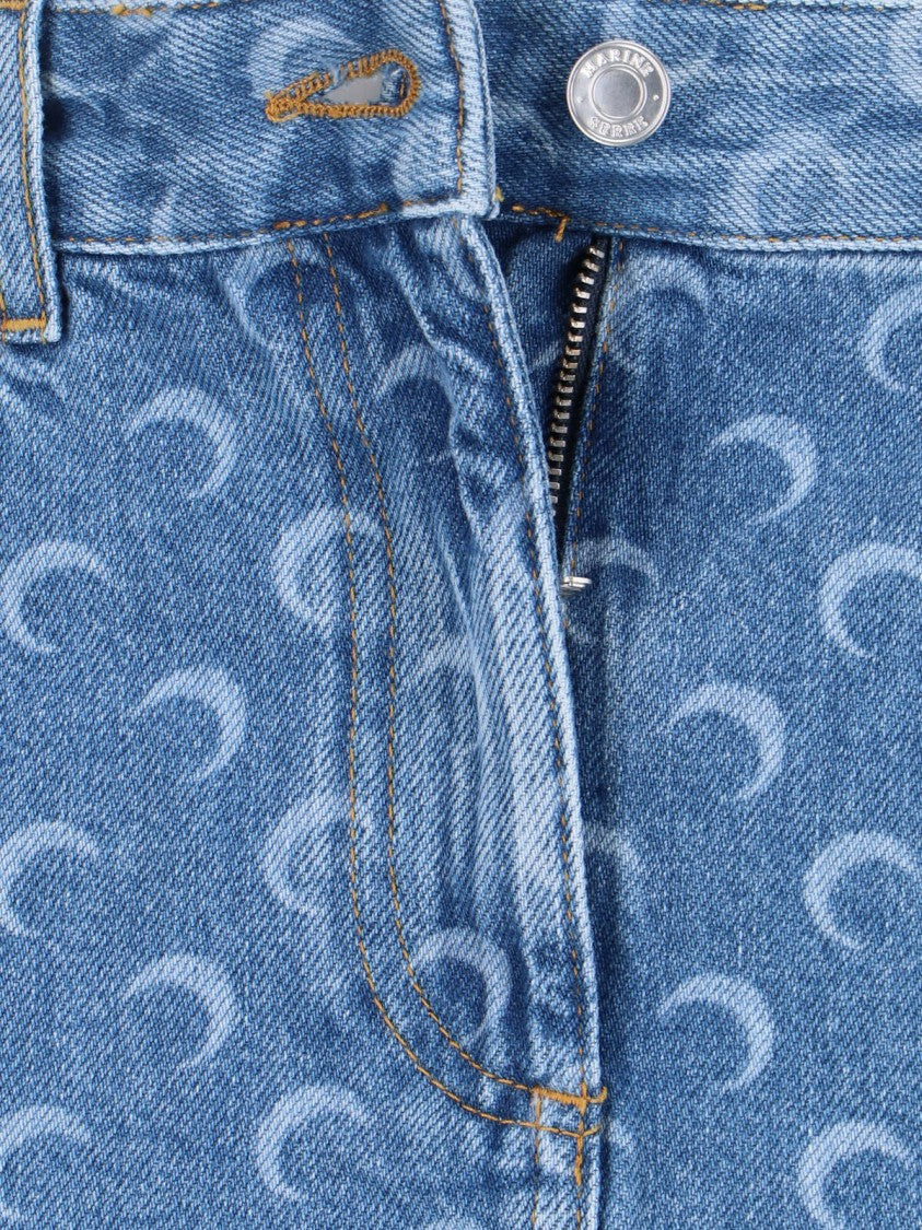 Marine Serre Mini Denim Skirt