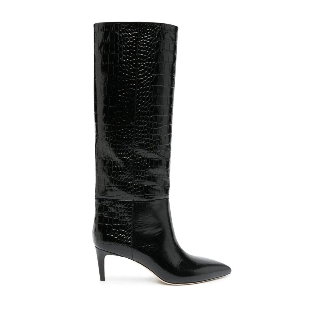 Paris Texas Brown Calf Leather Crocodile Mid-Calf Boots