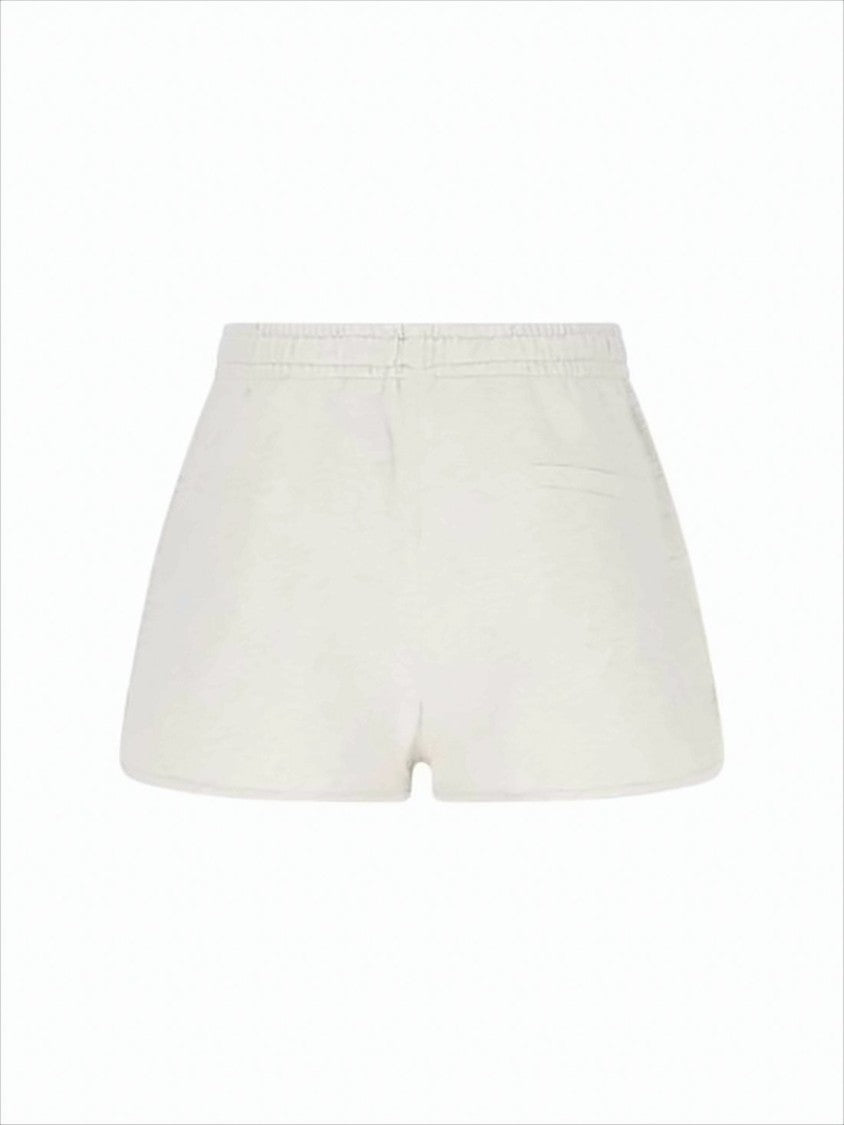 Isabel Marant Heathered Fabric Shorts With Drawstring And Logo Detail