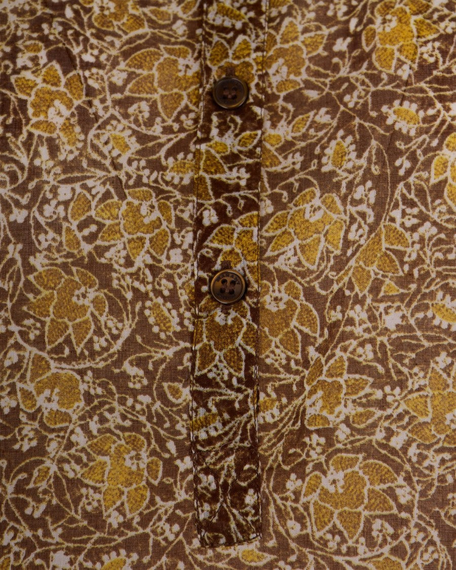 Isabel Marant Étoile Earthy Floral Print Organic Cotton Blouse