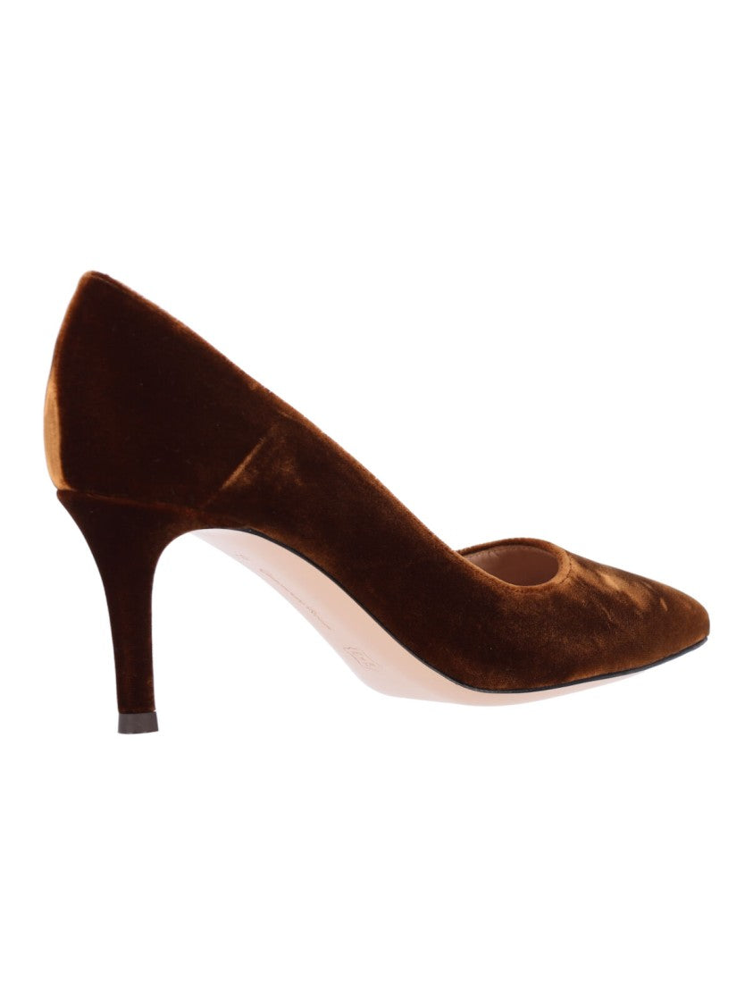 Gianvito Rossi Pointed-Toe Velvet Pumps With Stiletto Heel