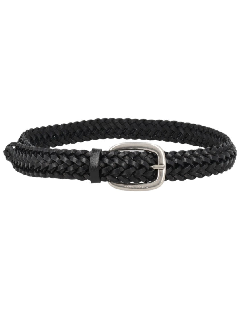 Golden Goose Black Braided Cow Leather Belt