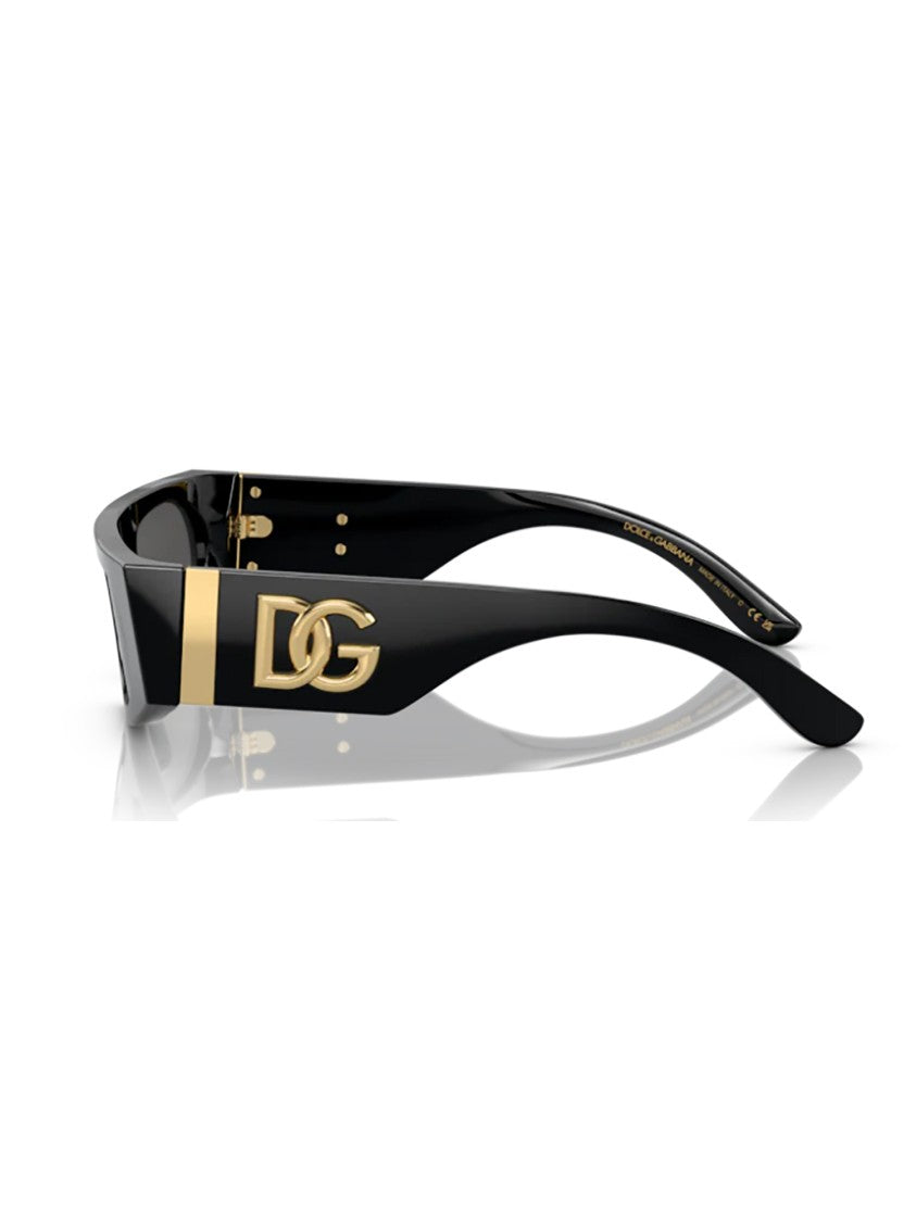 Dolce & Gabbana Bold Angular Frame Sunglasses With Distinctive Logo