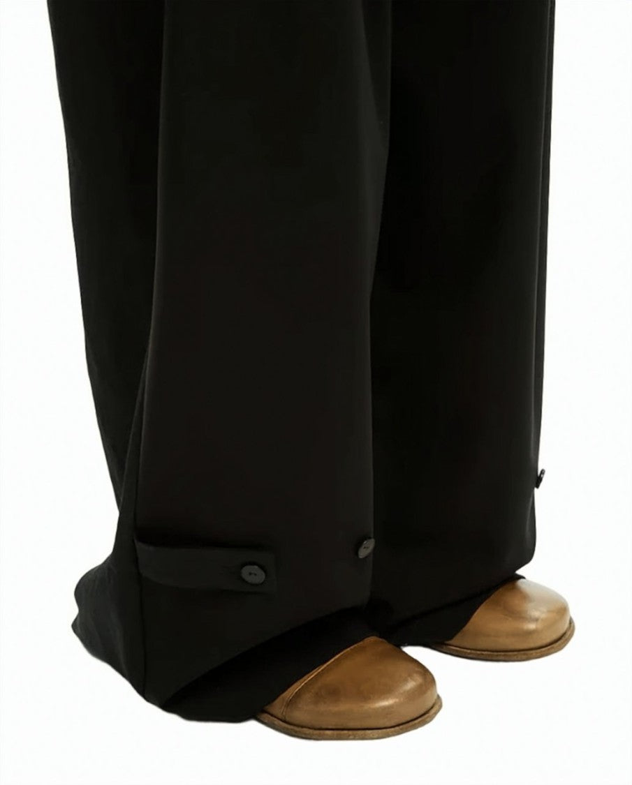 Mlo Fluid Front Pleats Adjustable Hem Wide-Leg Pants