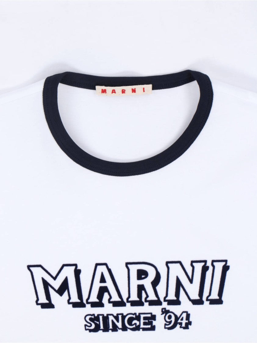 Marni Timeless White T-Shirt With Standard Crew Neckline