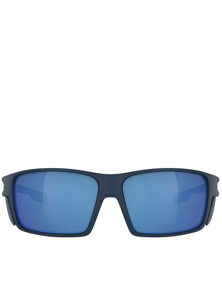 Rudy Project Rectangular Matte Black Sunglasses With Reflective Blue Lenses