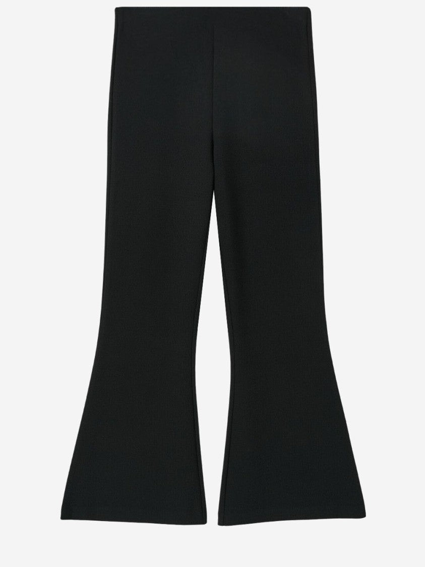 By Malene Birger Black Stretch Nylon Flared Pants