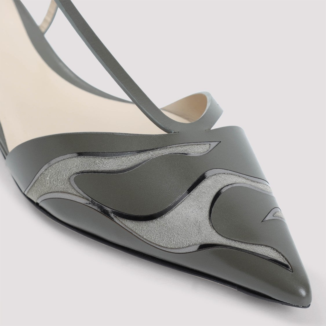 Giorgio Armani Green Calf Leather Ballerinas