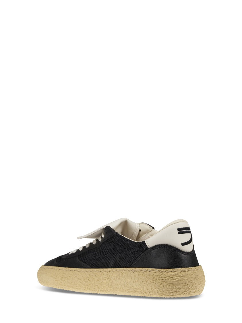 Puraai Textured Black Sneakers With Chunky White Tongue