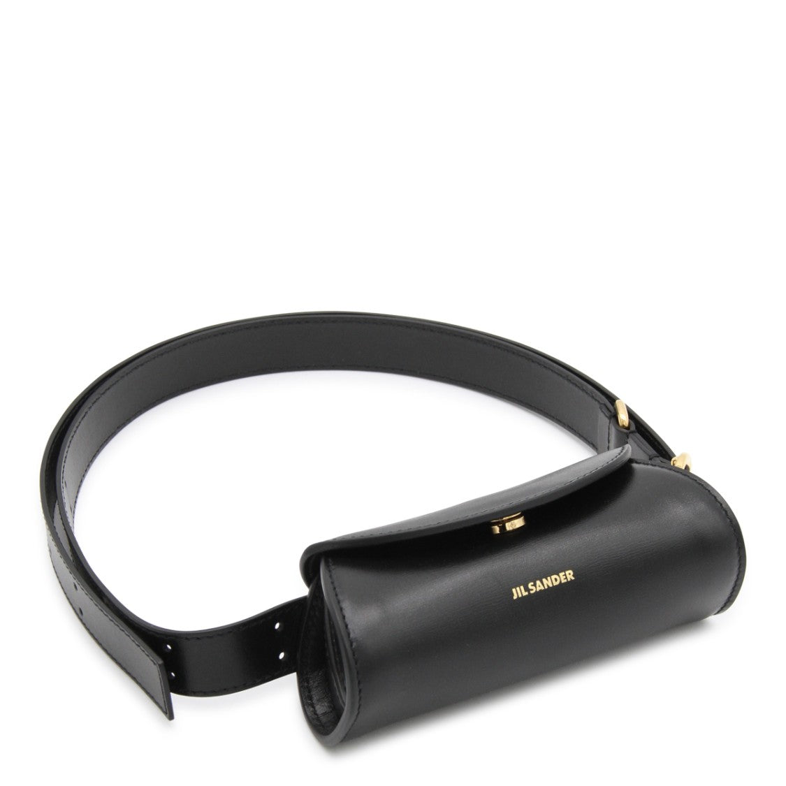 Jil Sander Black Leather Crossbody Bag With Gold-Tone Hardware