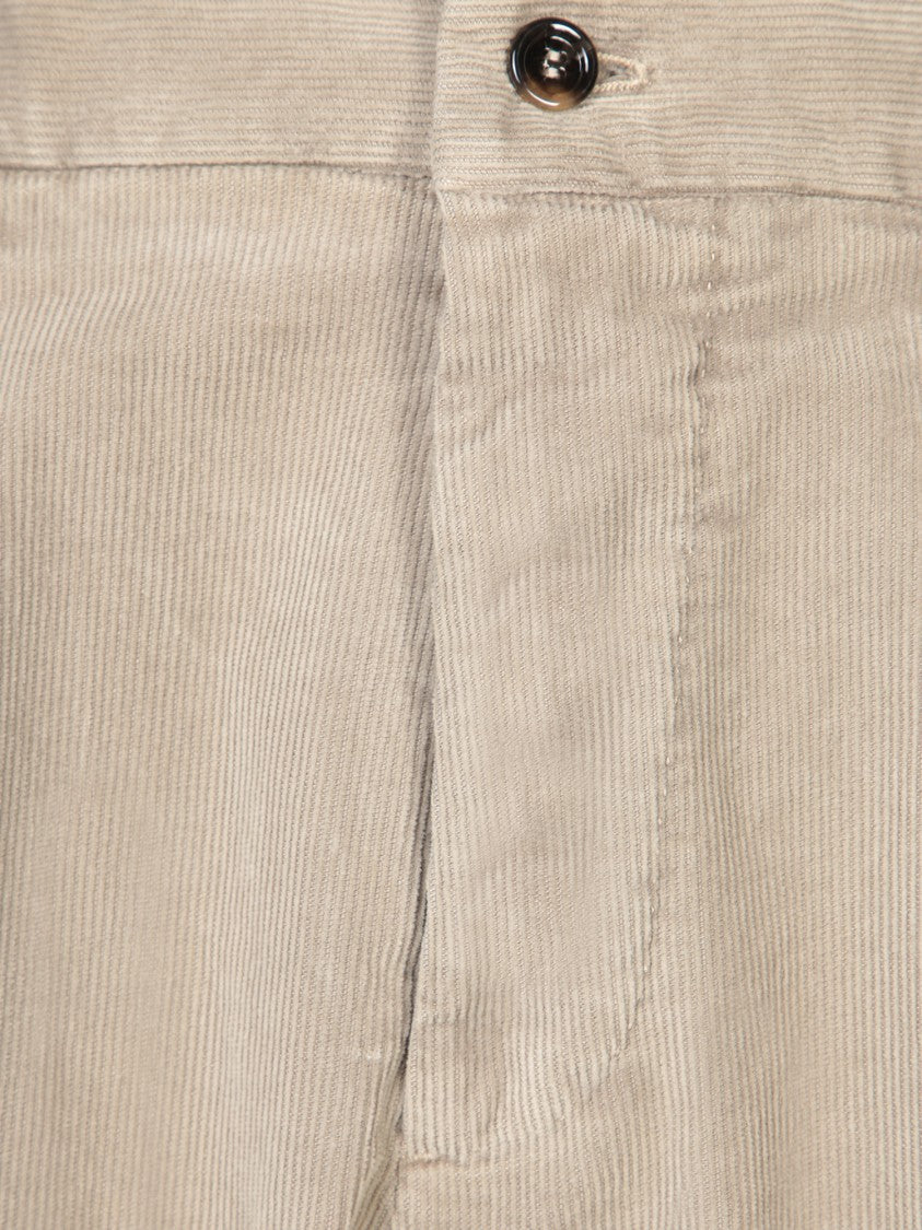 Dell'oglio Tailored Beige Trousers With Smooth Finish