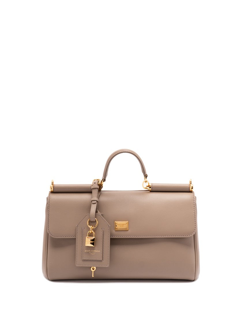Dolce & Gabbana Structured Calf Leather Shoulder Bag