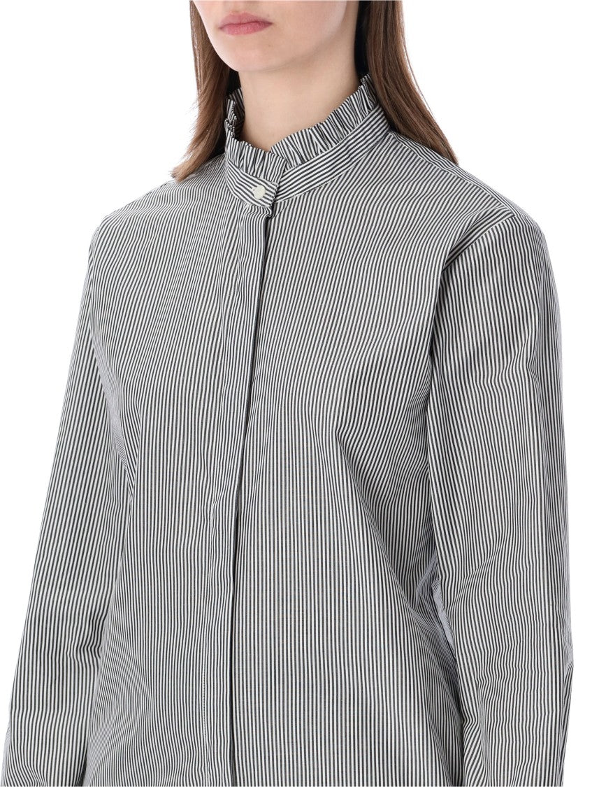 A.P.C. Striped Frill Collar Shirt