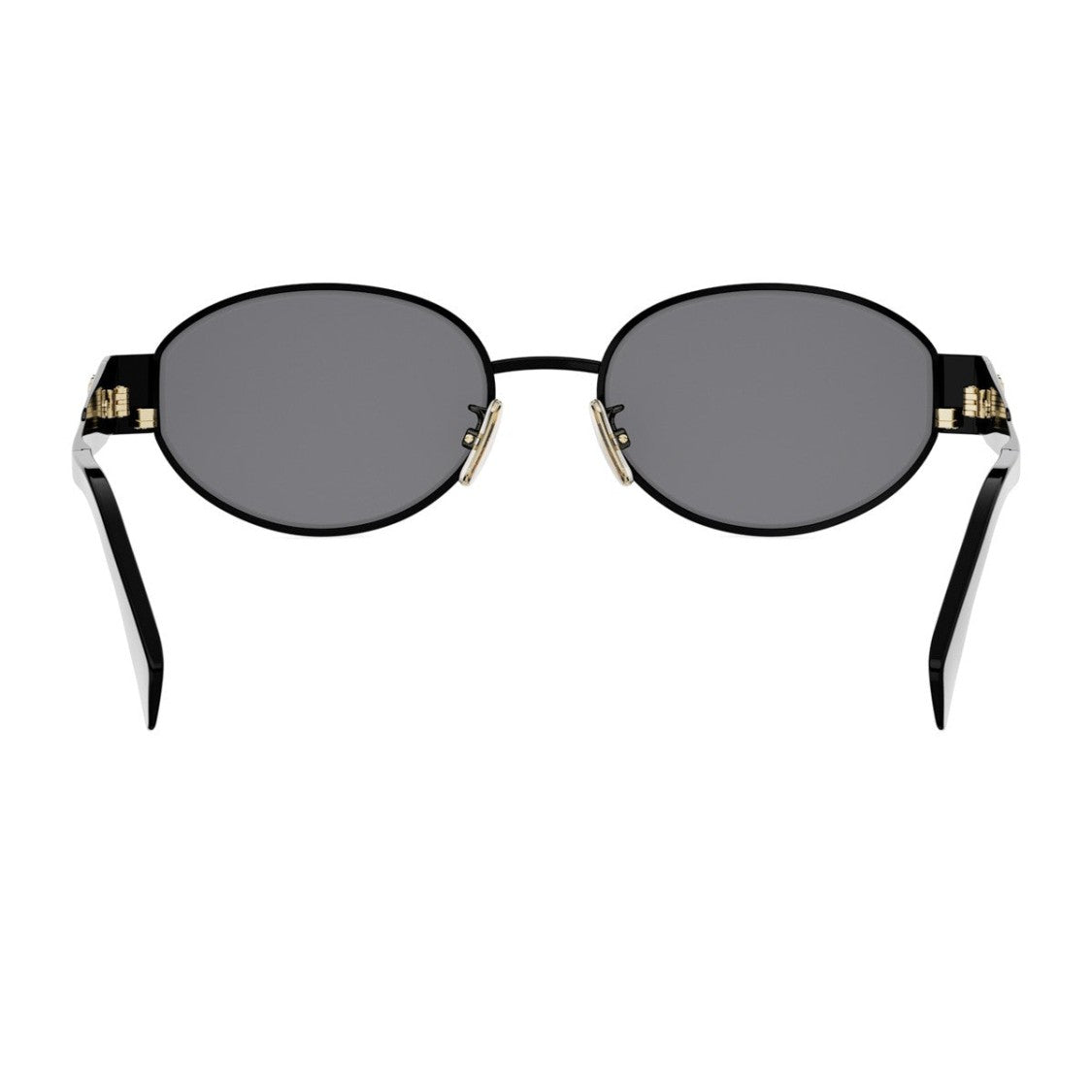 Celine Black Metal Triomphe Metal Oval Sunglasses
