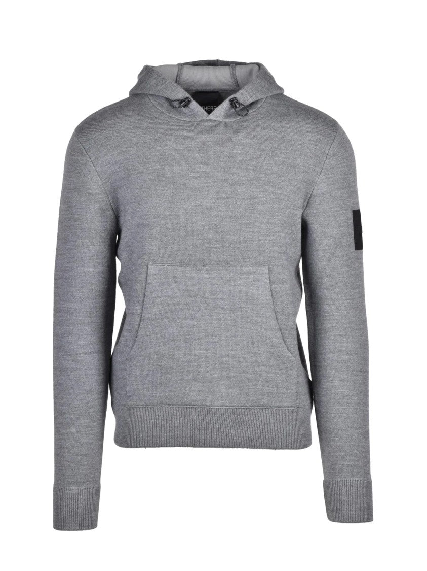Outhere Grey Wool-Blend Hooded Sweatshirt