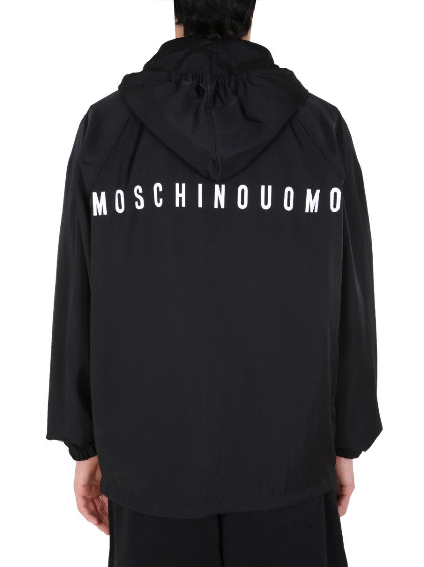 Moschino Hooded Black Wind Jacket