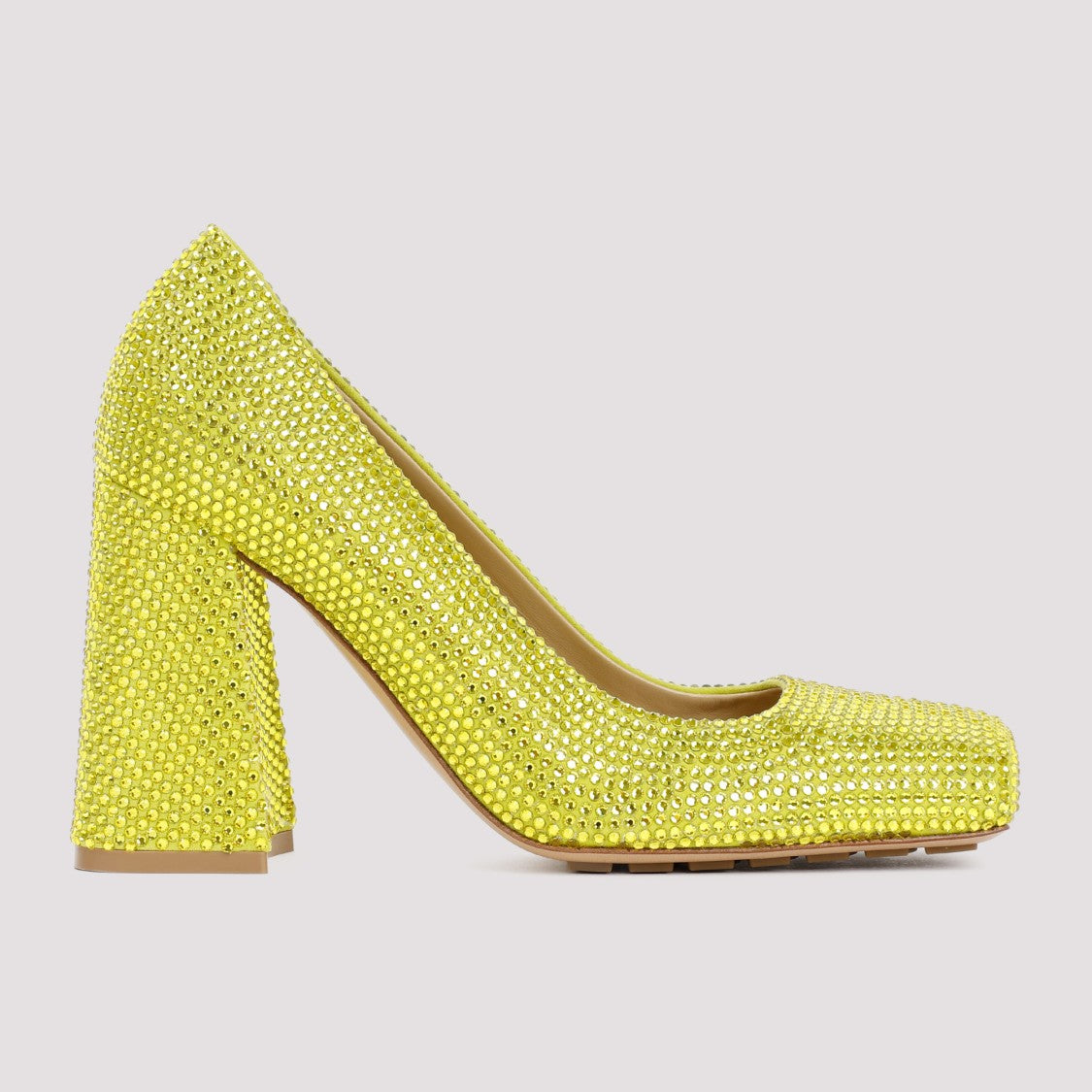 Bottega Veneta Kiwi Green Tower Pumps