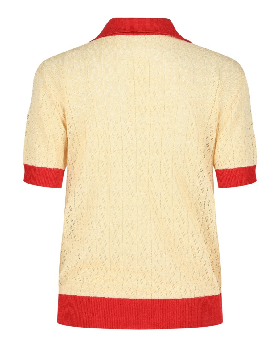Valentino Pointelle-Knit Polo Shirt