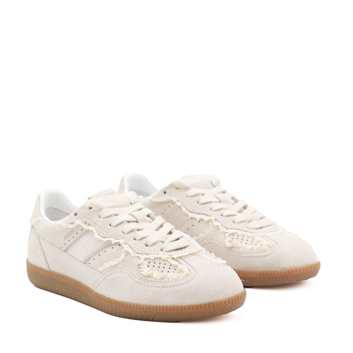 Alohas Tb 490 Cream Crochet Leather Lace-Up Sneakers
