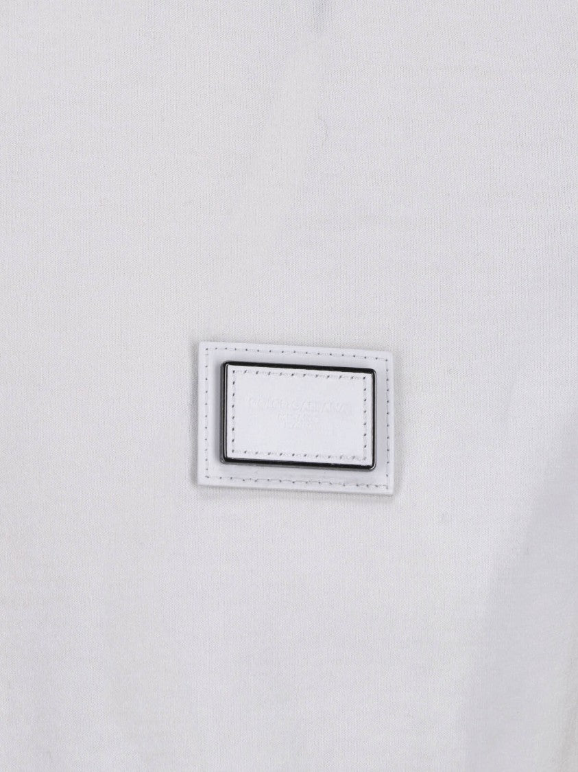 Dolce & Gabbana Cotton T-Shirt With Signature Metal Logo Tag