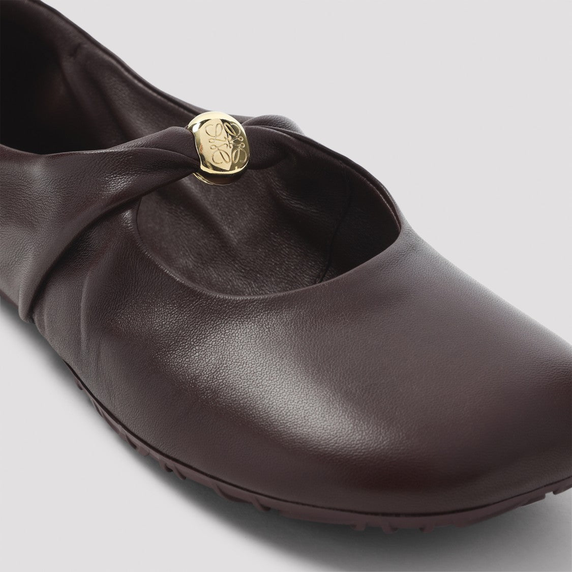 Loewe Pebble Soft Burgundy Lambskin Ballerinas