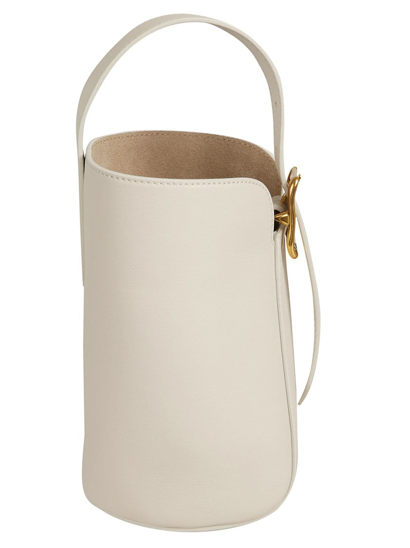 J&M Davidson Structured White Cowhide Leather Handbag