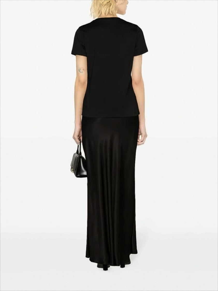 Alexander Mcqueen Black Cotton T-Shirt With Distorted Logo Design