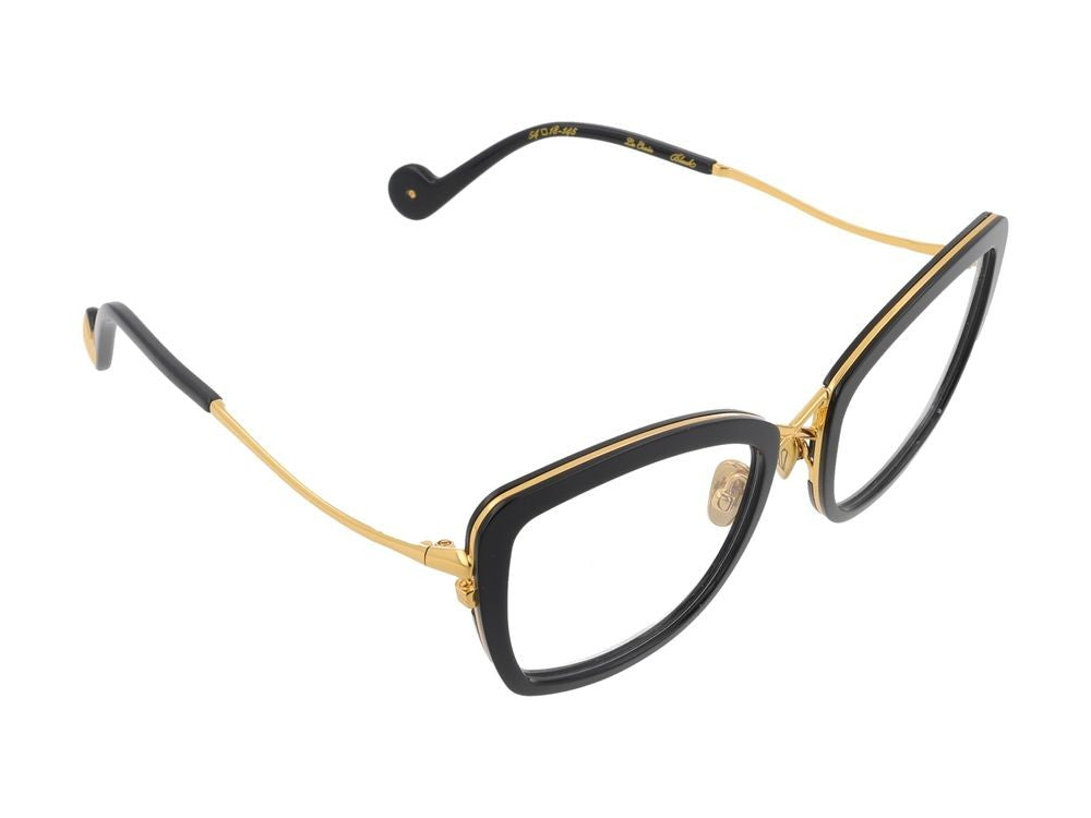 Anna-Karin Karlsson Oversized Gold Accent Square Frame Eyeglasses