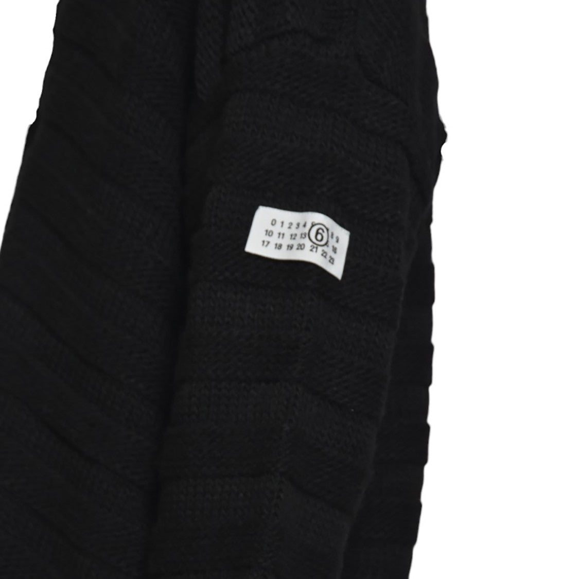 Mm6 By Maison Margiela Button-Up Black Knitted Sweater With Distressed Hem