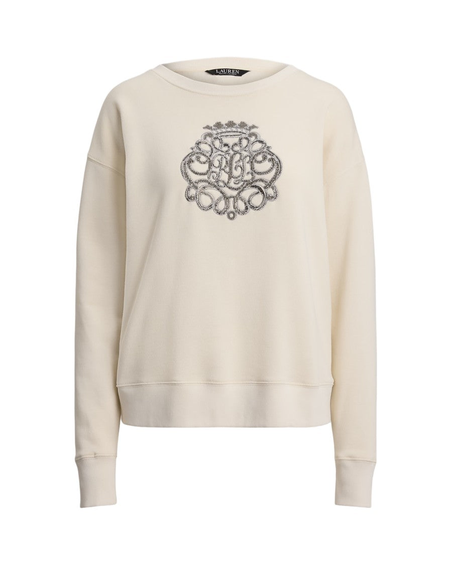 Lauren Ralph Lauren Kappy Long Sleeve Sweatshirt In Mascarpone Cream