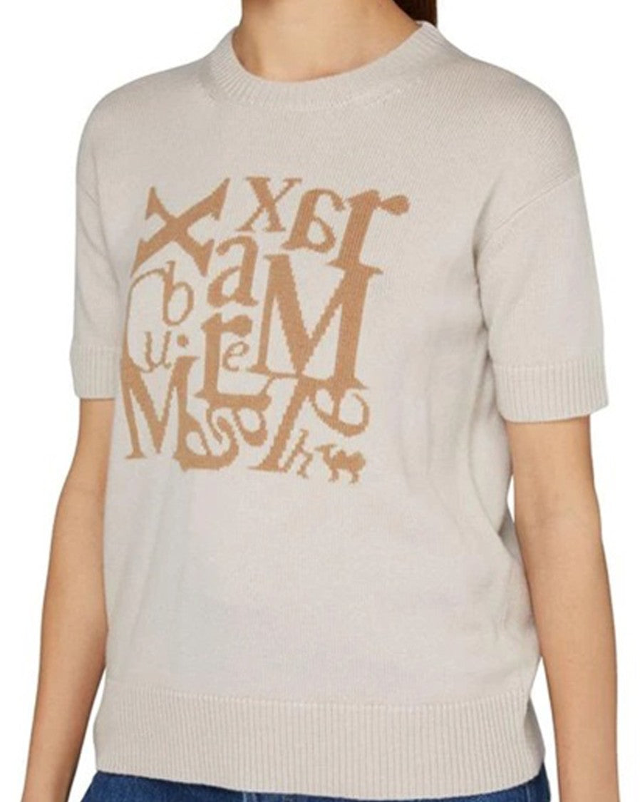 Max Mara Relaxed Fit Knit Sweater With Abstract Letter Design