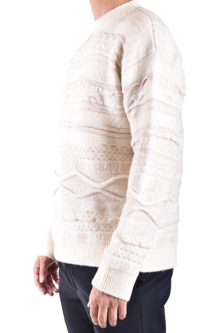 Laneus Textured Knitwear In Soft Creamy Hue