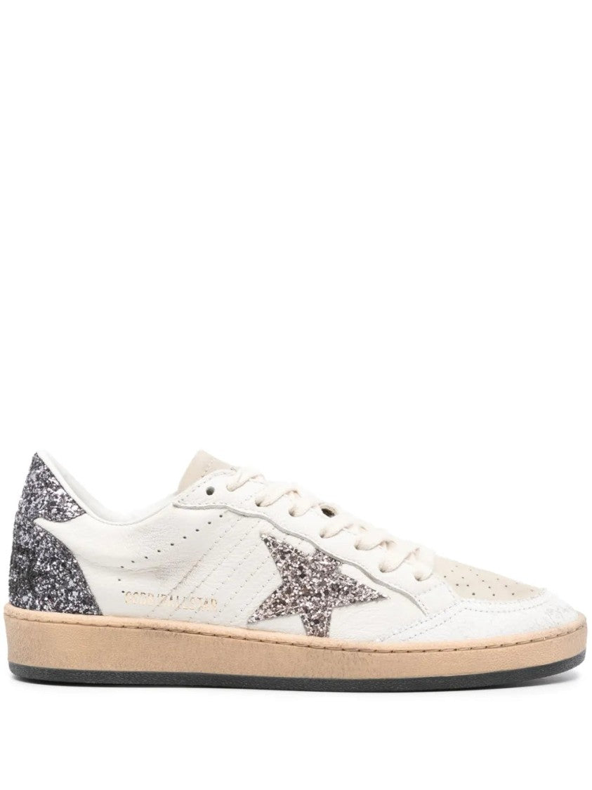 Golden Goose Ball Star Glittered Leather Sneakers