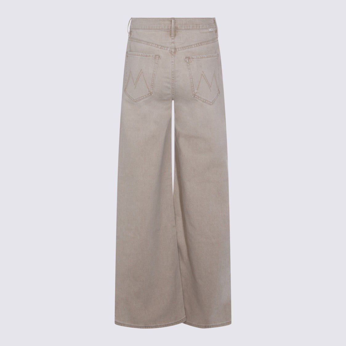 Mother Straight-Leg Beige Jeans With