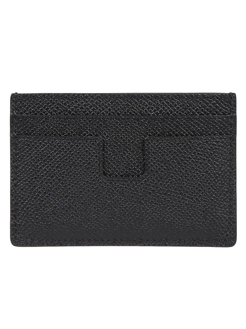 Tom Ford Logo Plaque Textured Leather Wallet