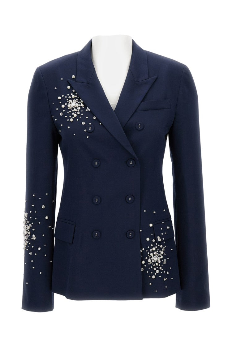 Des Phemmes Double-Breasted Blazer With Embroidery