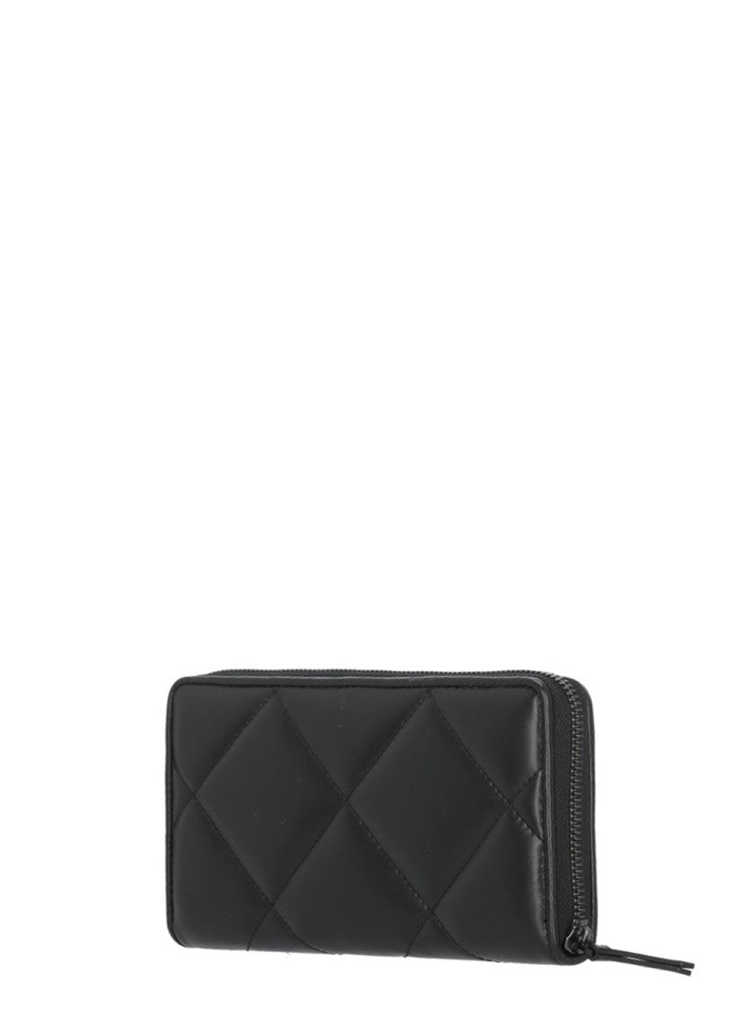 Tory Burch Black Kira Diamond Quilted Leather Wallet