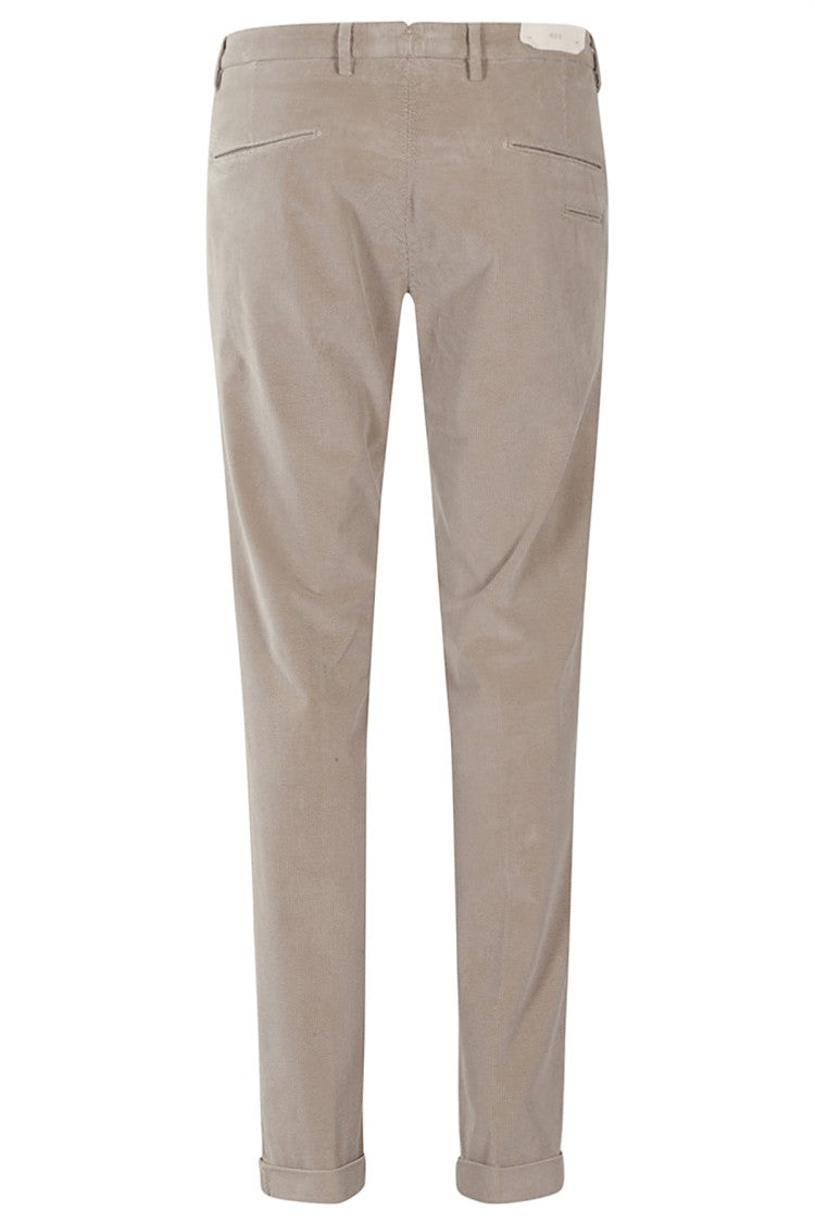 Briglia Straight Leg Beige Corduroy Velvet Trousers
