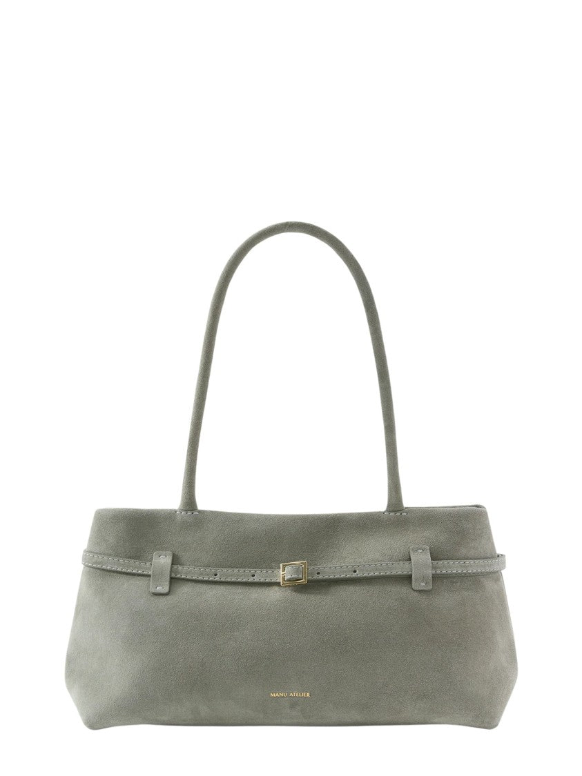 Manu Atelier Green Le Cambon East West Leather Shoulder Bag