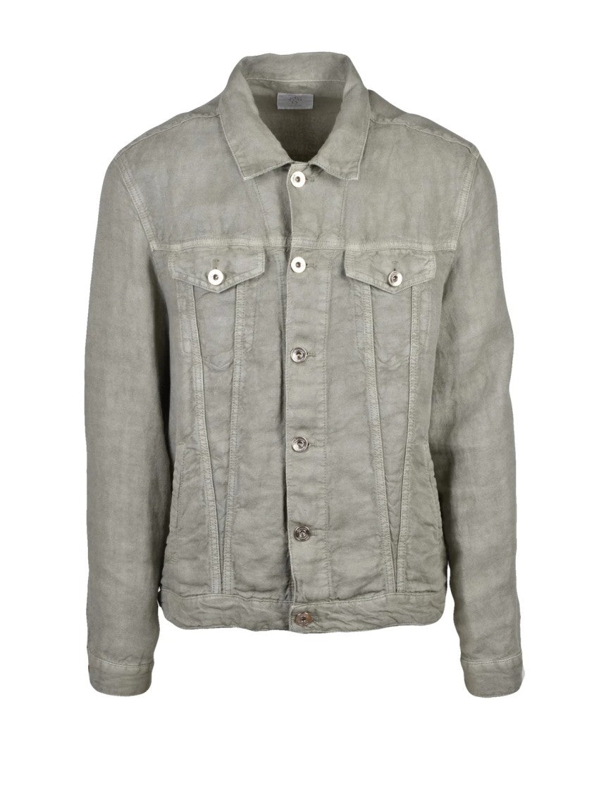 Eleventy Sage Green Soft Linen Jacket