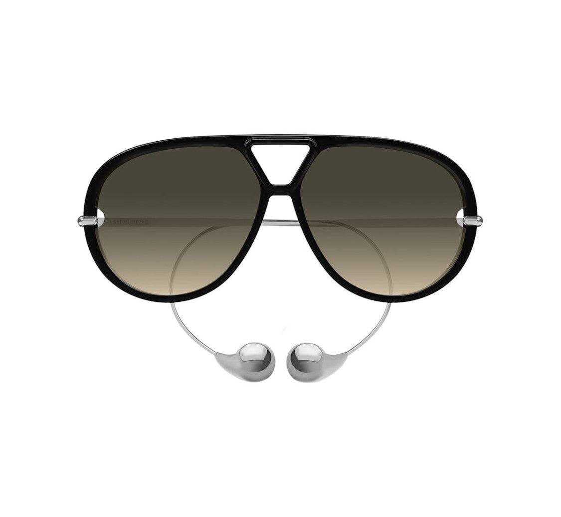Bottega Veneta Black Oversized Geometric Cutout Sunglasses
