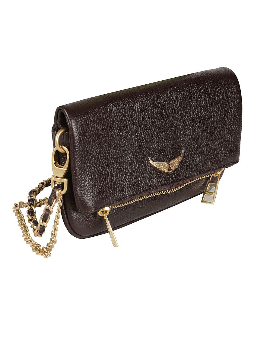 Zadig & Voltaire Rock Nano Compact Pebbled Leather Clutch