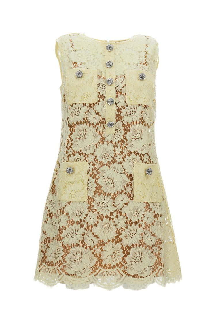 Self-Portrait Lined Sleeveless Lace Mini Dress