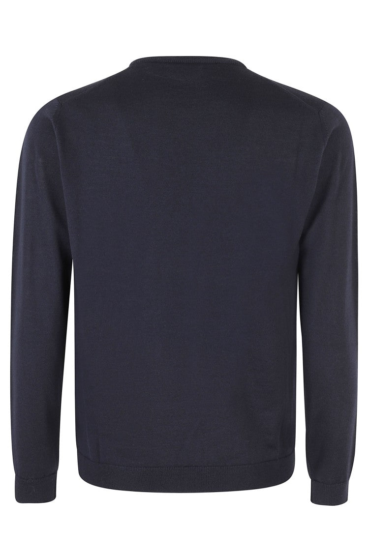 Roberto Collina Navy Crew Neck Sweater With Long Sleeves