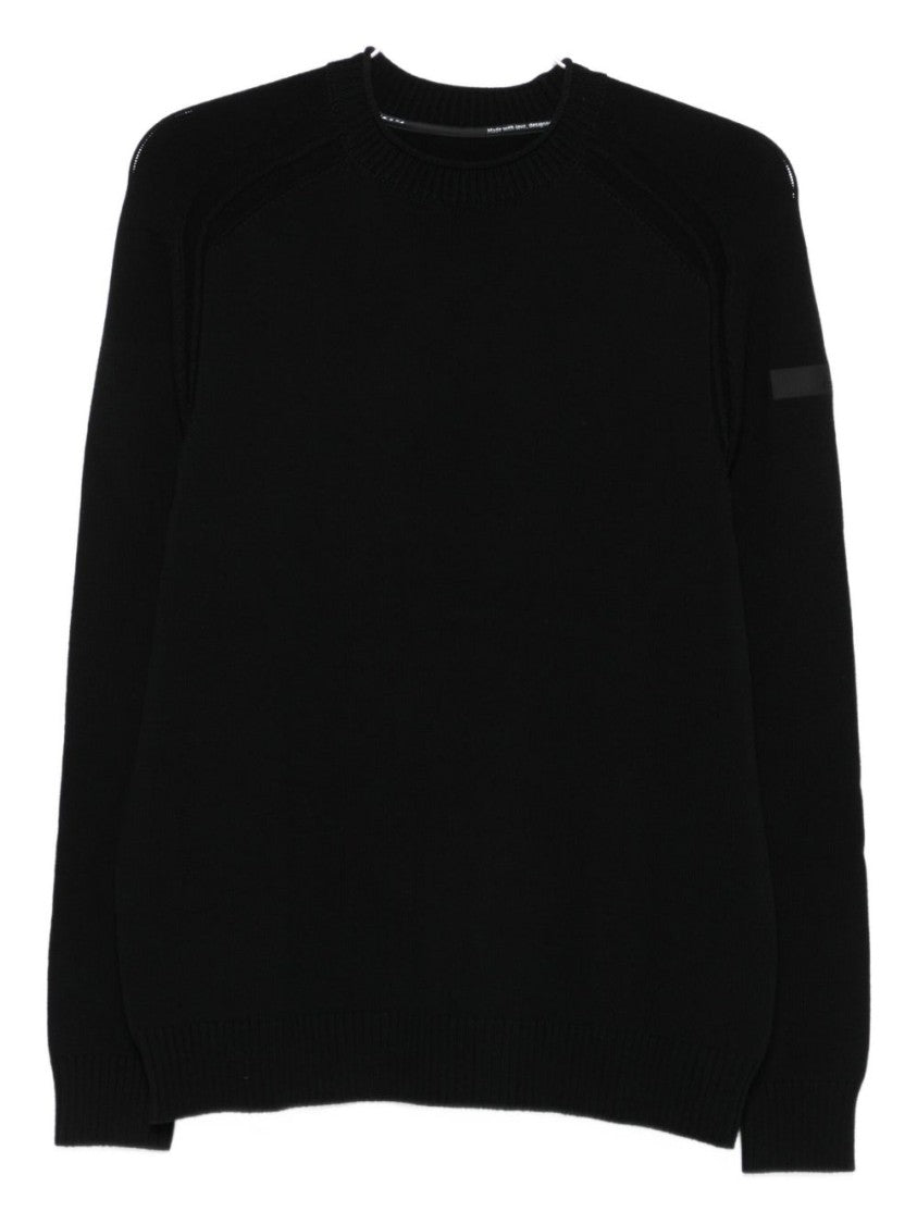 Rrd Fitted Black Cotton Blend Sweater