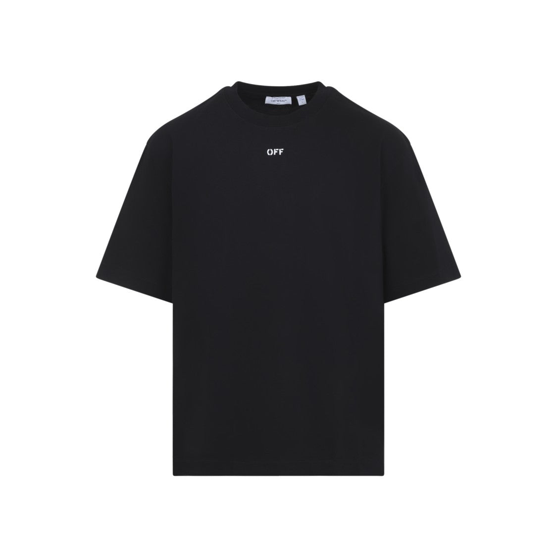Off-White Black Cotton T-Shirt With Graphic Back Design