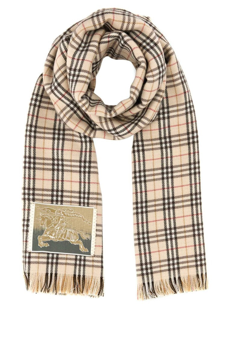 Burberry Embroidered Wool Blend Scarf