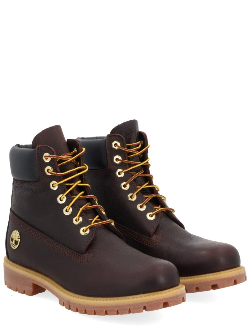 Timberland Rugged Brown Leather Boots With Padded Ankle Support