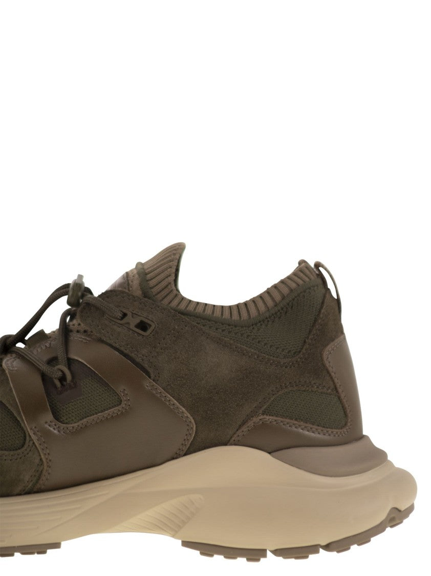 Tod's Leather And Technical Fabric Sneakers